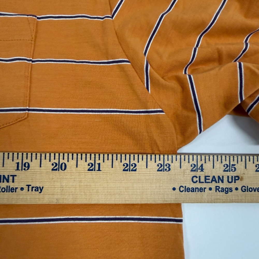 Peter Millar Men’s Orange Striped Polo Golf Shirt Pima Cotton Size Large - Picture 4 of 4
